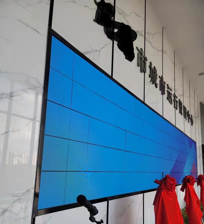 P1.538機械3D小間距l(xiāng)ed顯示屏點亮江蘇某市政府